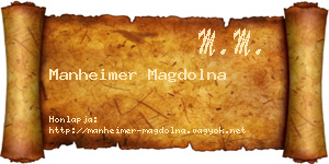 Manheimer Magdolna névjegykártya