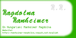 magdolna manheimer business card